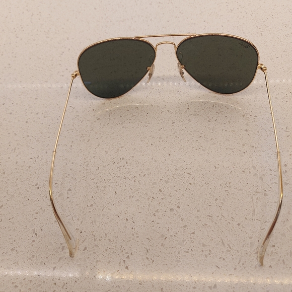 Ray-Ban Gold and Black Aviator Sunglasses